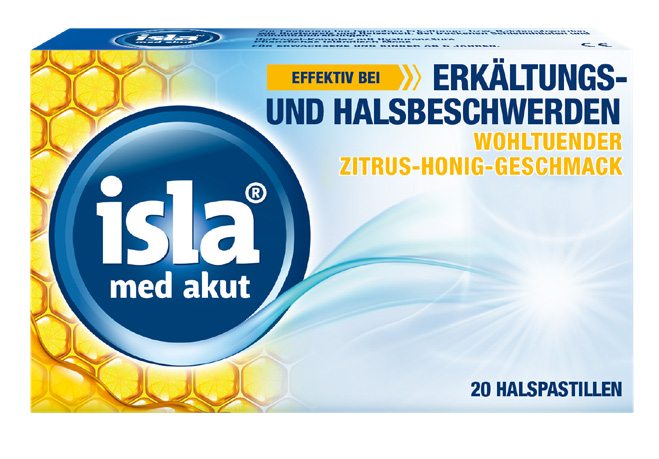 isla med akut Zitrus-Honig Halspastillen, 20 Stück